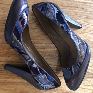 Missoni Metallic Purple Paisley Velvet Pumps